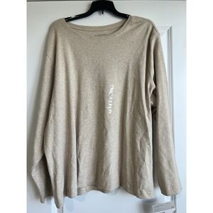 Liz Claiborne Women's Long Sleeve Tan Top Size 3X NWT